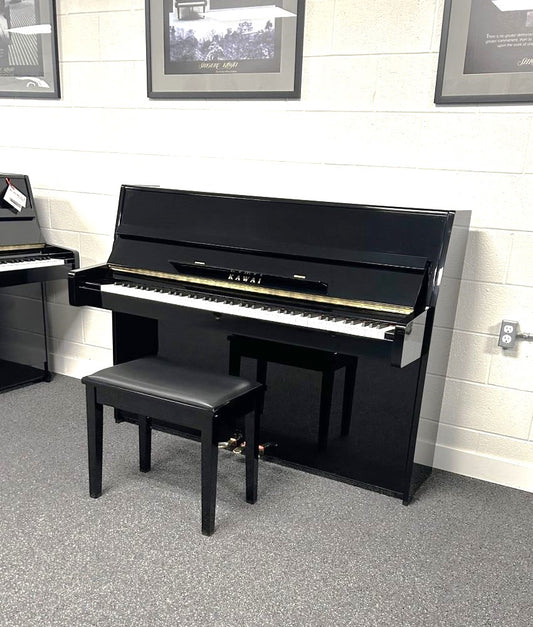 Kawai K-15E Continental Upright Piano (2016) | Polished Ebony | Used
