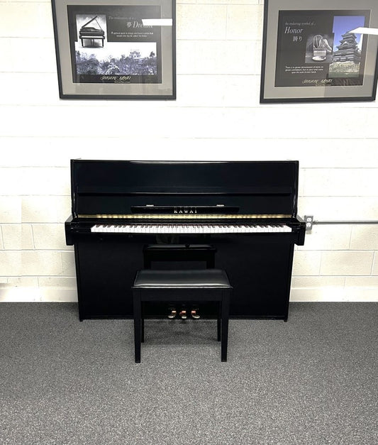 Kawai K-15E Continental Upright Piano (2016) | Polished Ebony | Used