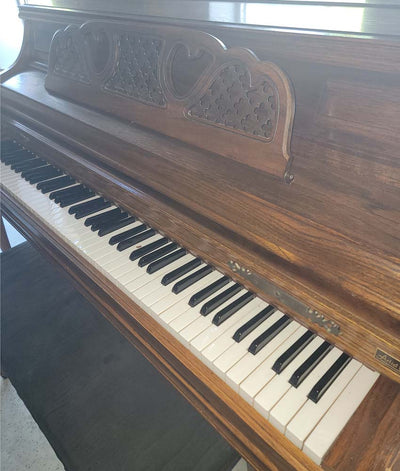 1976 Kimball Artist Console Piano | Satin Oak | SN: A15008 | Used