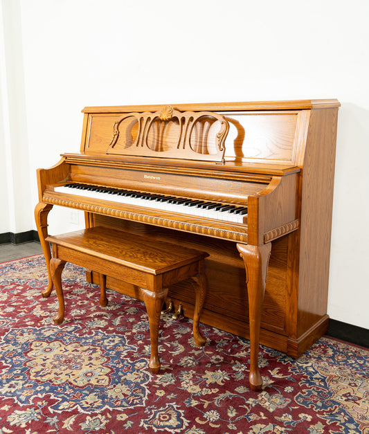 Baldwin 45" 5045 Upright Piano | Satin Oak | SN: 433360