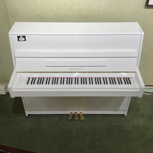 Kawai 43.3” K-15 Continental Upright Piano | Polished Snow White | New