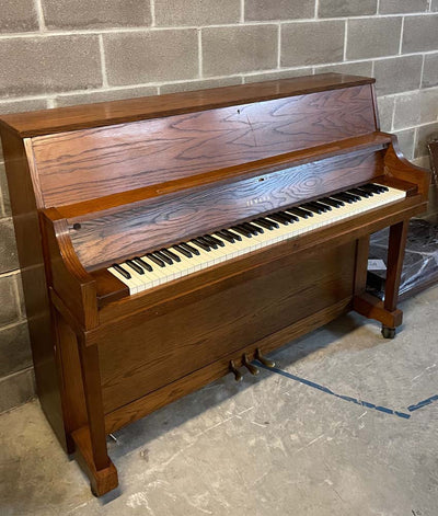 1960 Yamaha 45" P202 Upright Piano | Oak Satin | SN: B139201 | Used
