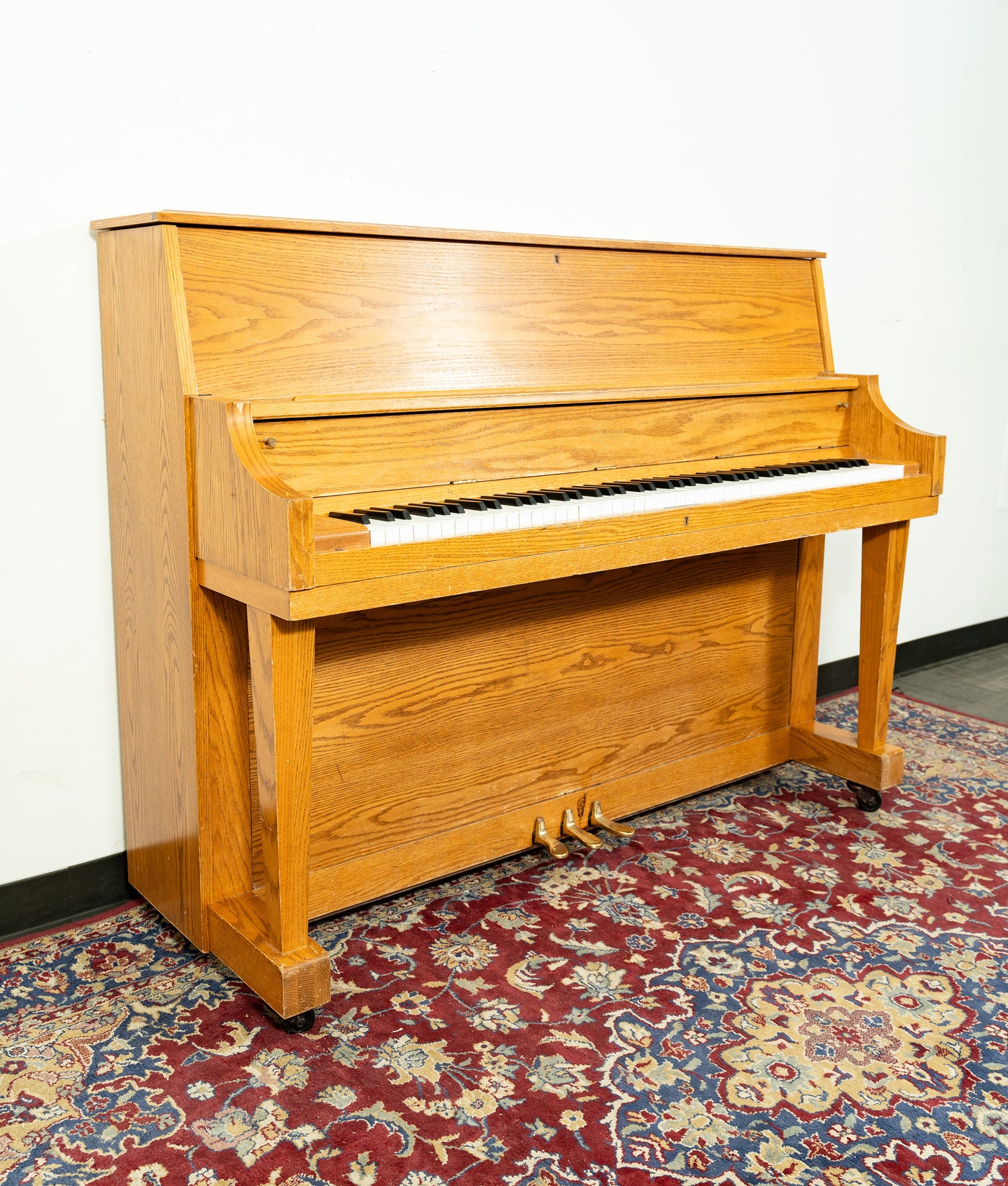 Boston 46" UP118S Upright Piano | Satin Oak | SN: B132791 | Used