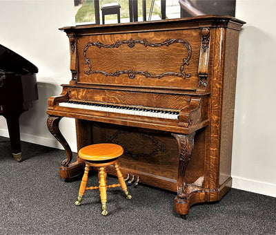 Bush & Gerts Upright Piano | Tiger Oak Finish | SN: 40517 | Used