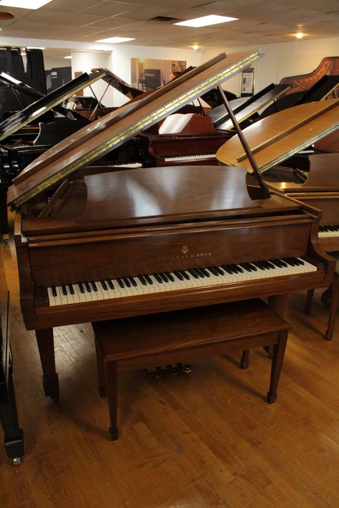 1971 Steinway Model M Grand Piano | Satin Walnut | SN: 425726 | Used