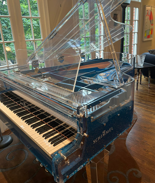 Schimmel Glass Blue Grand Piano | Rare Find | 6'8 | Used