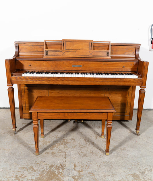 Story & Clark Upright Piano | Satin Oak | Used