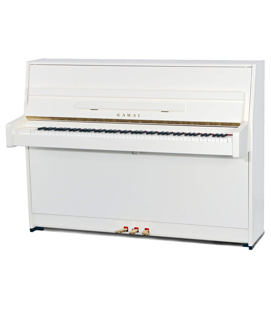 Kawai 43.3 K-15 Continental Upright Piano | Polished Snow White | New