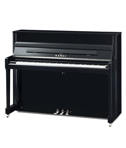 Kawai 45" K-200 Upright Piano | Ebony Polish/Nickel Hardware | New