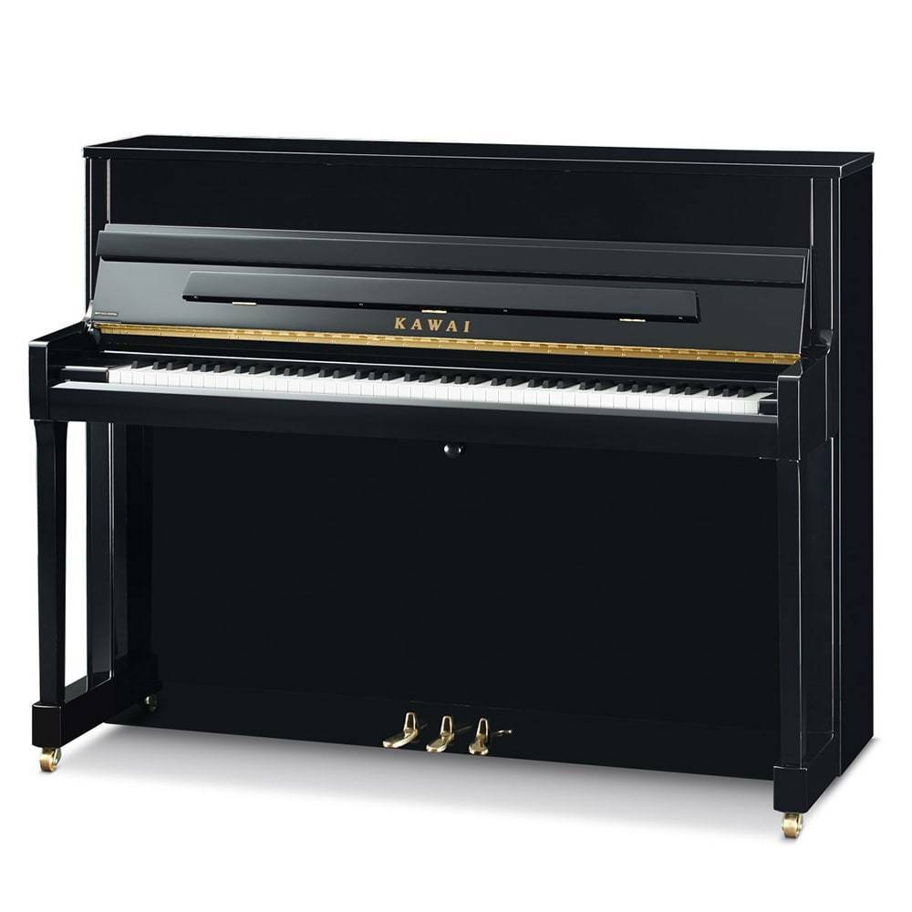 Kawai 45" K-200 Upright Piano - Ebony Satin/Nickel Hardware | New