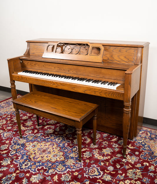 Everett Upright Piano | Satin Oak | Used