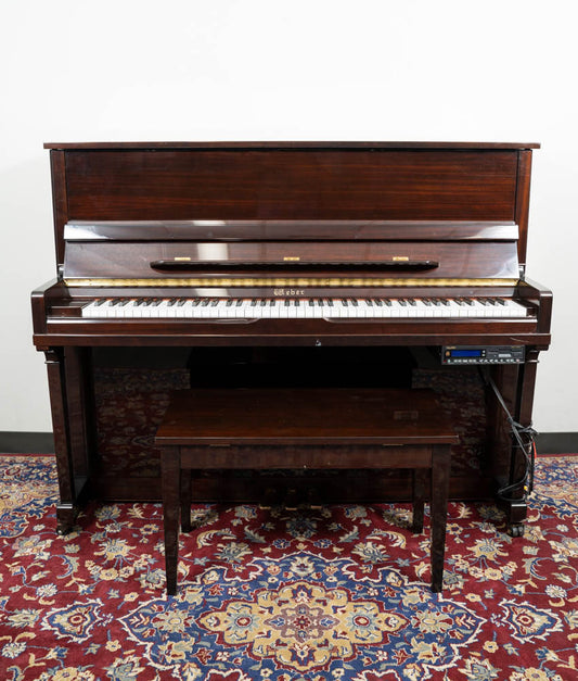 Weber W-118 Upright Piano w/ PianoDisc | Polished Dark Walnut | SN : T00020125 | Used