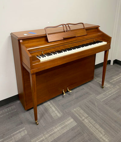 Aldrich by Sherman Clay Console Piano | Satin Oak