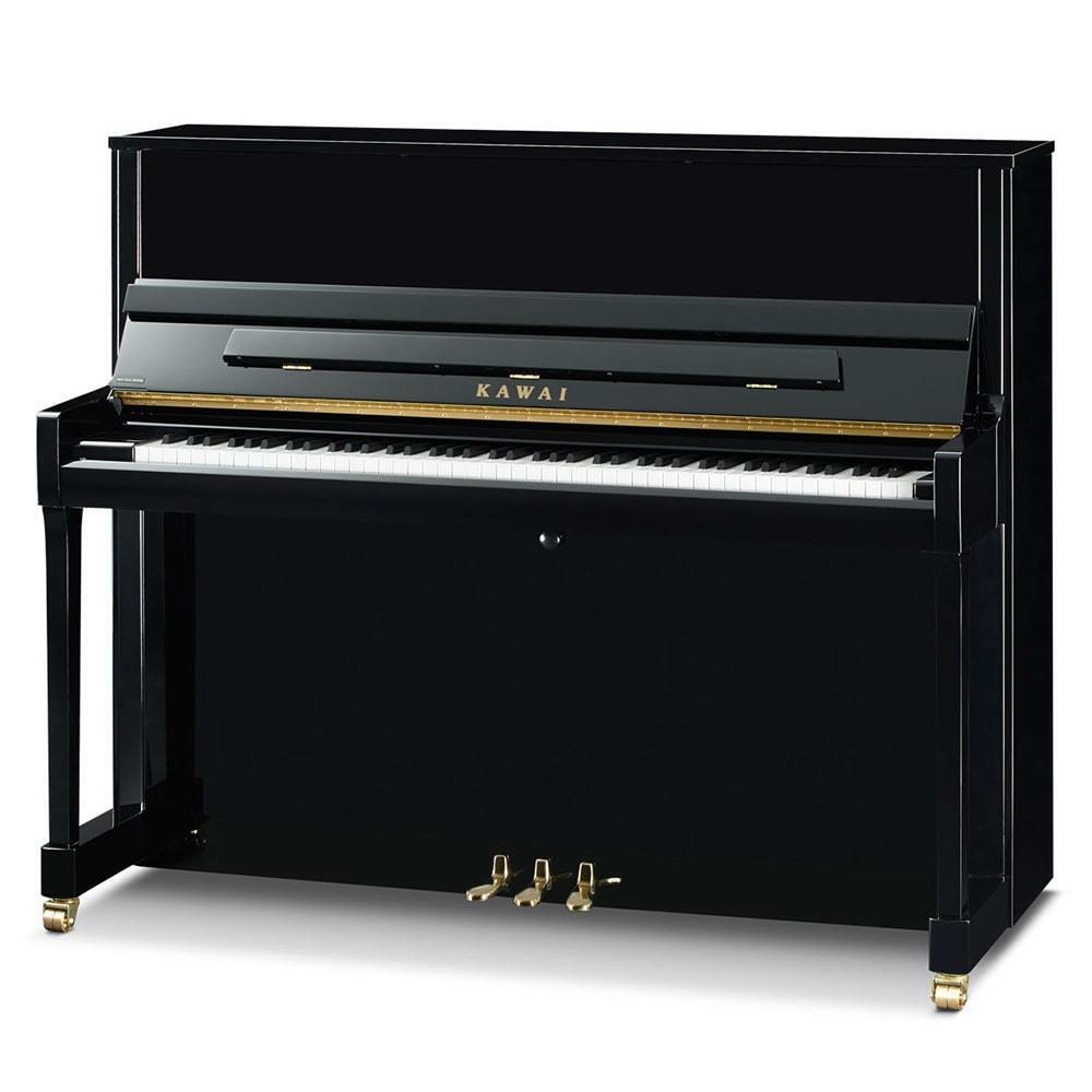 Kawai K-300 Upright Piano - Ebony Polish/Nickel Hardware | New