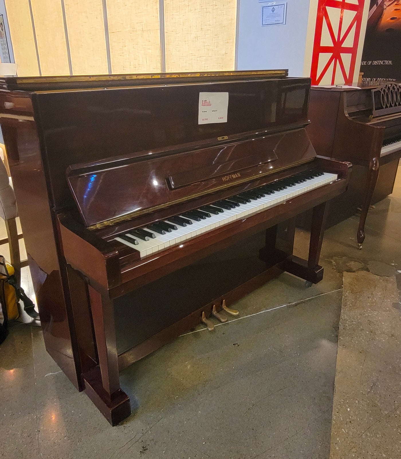 Hoffman Upright Piano | Polished Mahogany | Used