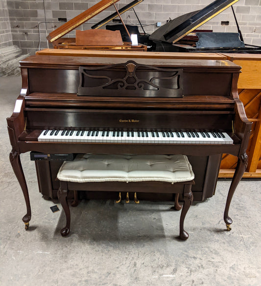 1991 Charles R Walter 43.5" 1520 Player Console Piano | Satin Walnut | SN: 515183 | Used