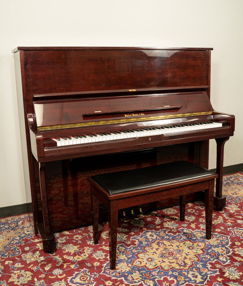 Hallet Davis & Co. Upright Piano | Polished Walnut