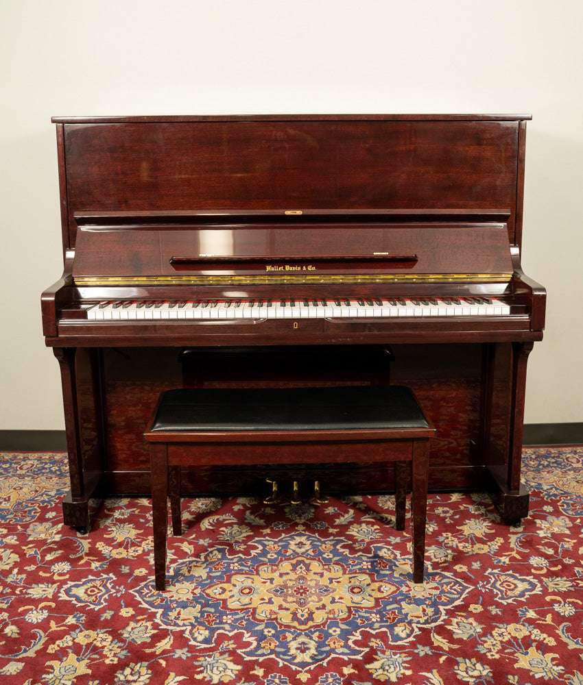 Hallet Davis & Co. Upright Piano | Polished Walnut