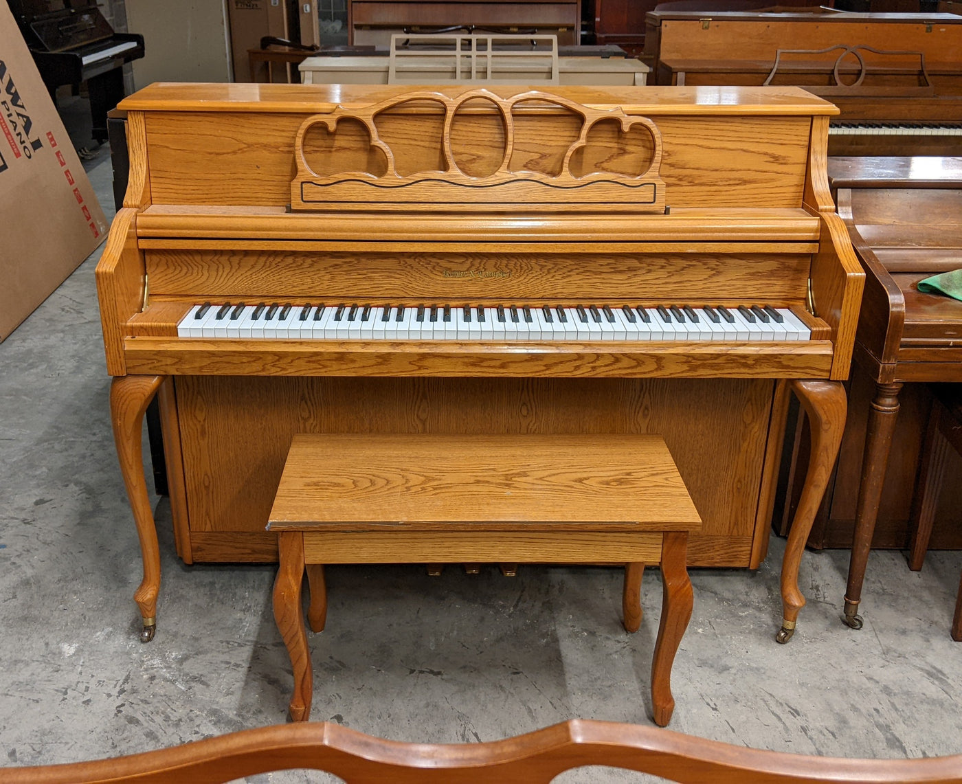 1990 Kohler & Campbell 43" KC-144 Console Piano | Satin Oak | SN: IJJC00379 | Used