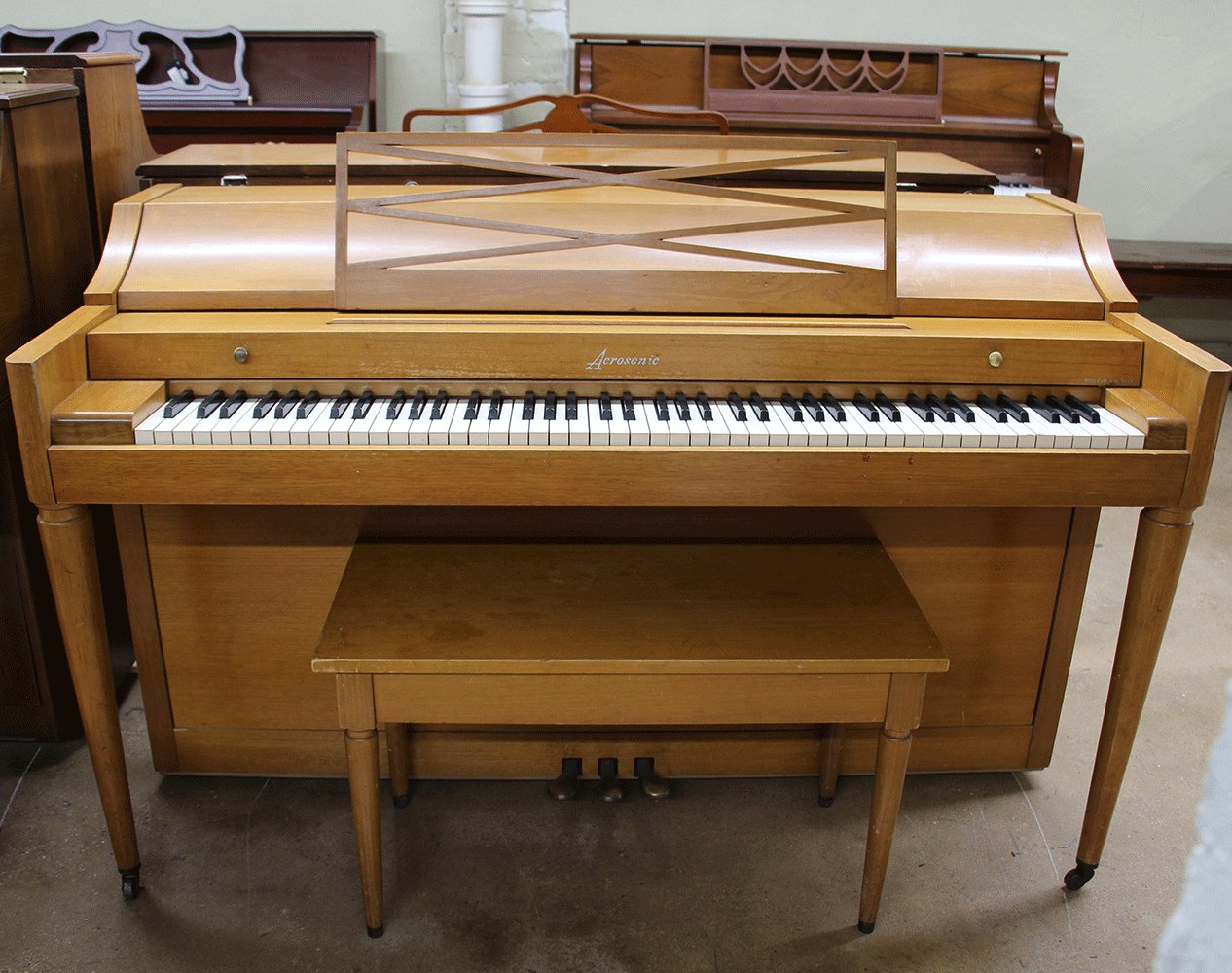 Used Upright Piano Baldwin Acrosonic Spinet Piano Light Alamo Piano Galleries 0667