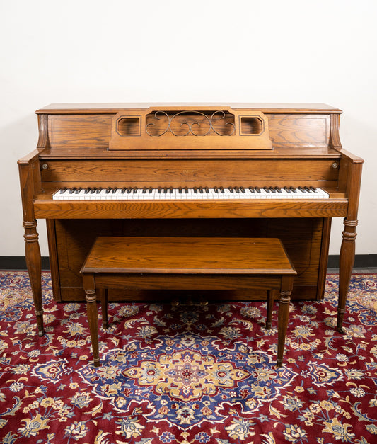 Everett Upright Piano | Satin Oak | Used