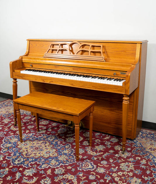 1997 Kawai 43" 503M Upright Piano | Satin Oak - Limited Edition | SN: A80422 | Used