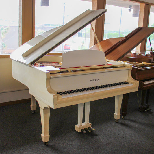 Binder & Sons G-80A 5'1" Ivory Baby Grand Piano | Used