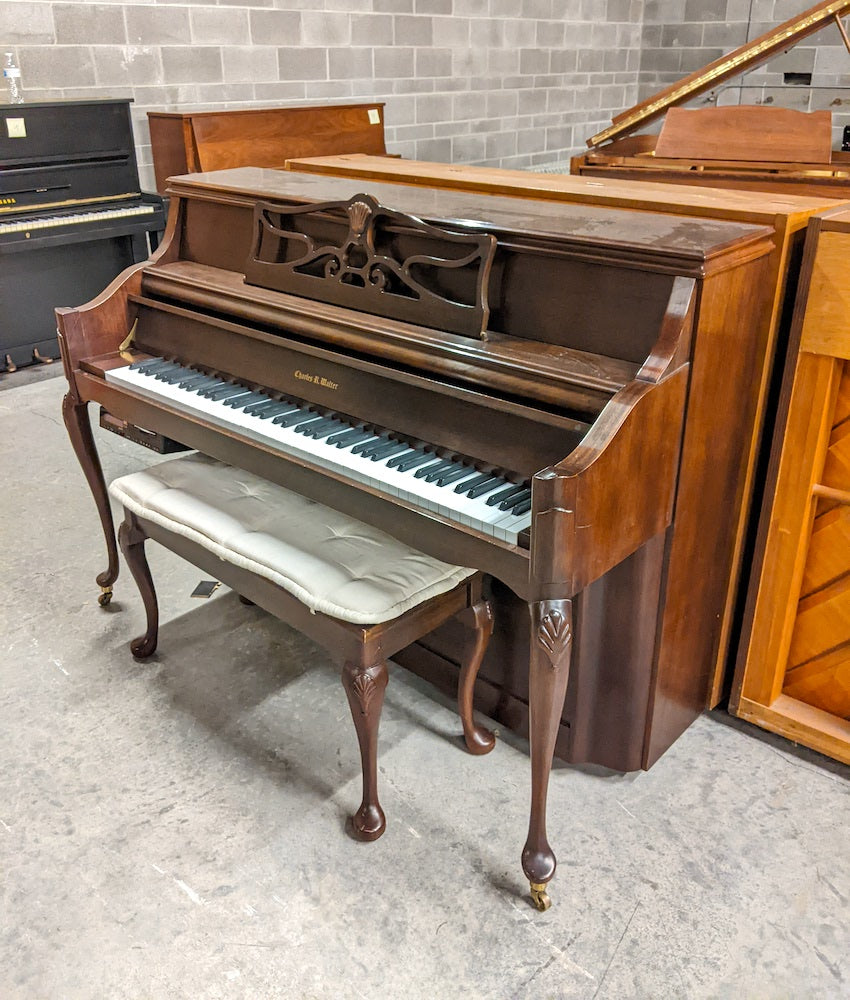 1991 Charles R Walter 43.5" 1520 Player Console Piano | Satin Walnut | SN: 515183 | Used