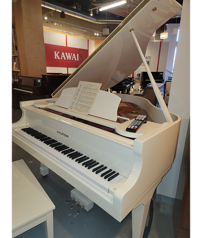 1999 Hyundai 5' 1" G80A Player Grand Piano | Polished Ivory | SN: ISBG0314 | Used