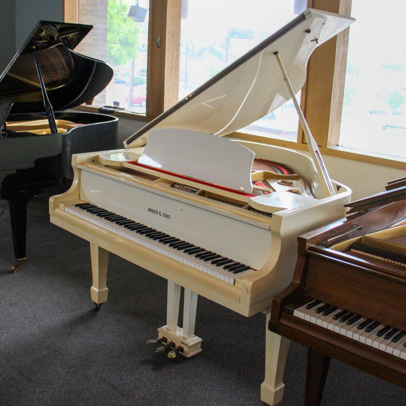 Binder & Sons G-80A 5'1" Ivory Baby Grand Piano | Used