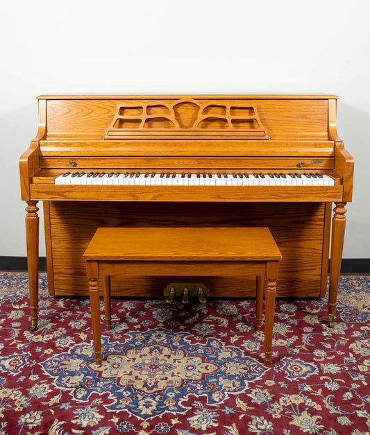 1997 Kawai 43" 503M Upright Piano | Satin Oak - Limited Edition | SN: A80422 | Used