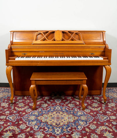 1989 Young Chang 42" F-108 Upright Piano | Satin Oak | Used